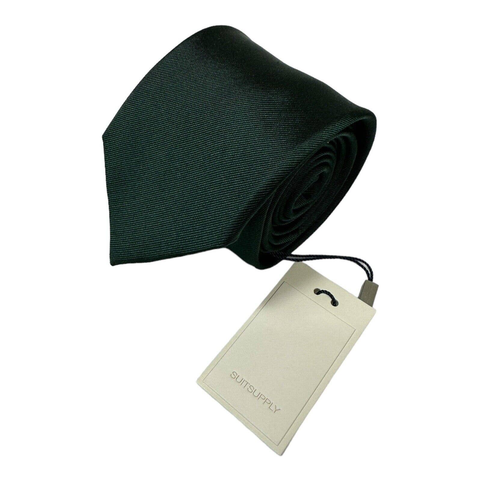 Suit Supply Green Pure Silk Mens Tie 325 Inch Width Nwt